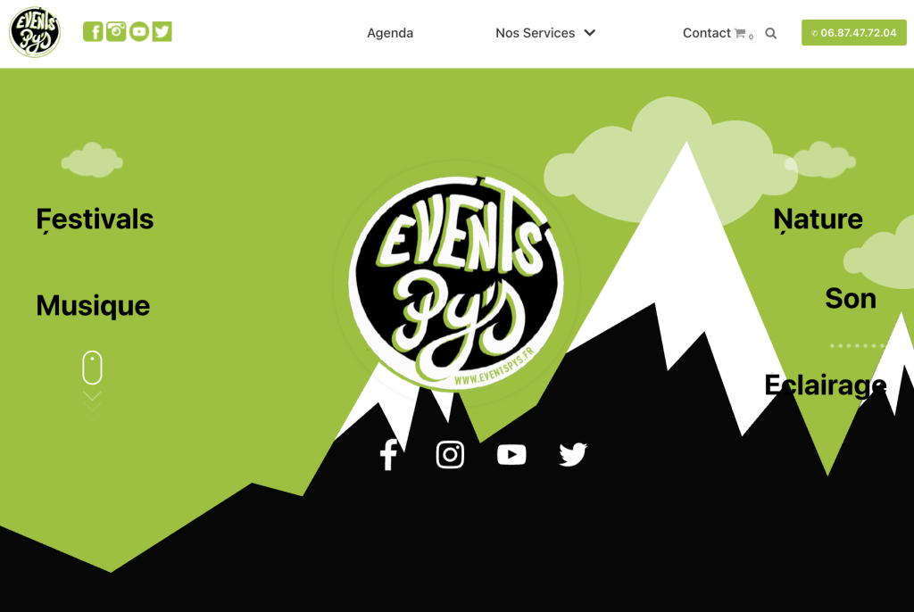 Site internet Events Pys réalisé par WEBPY
